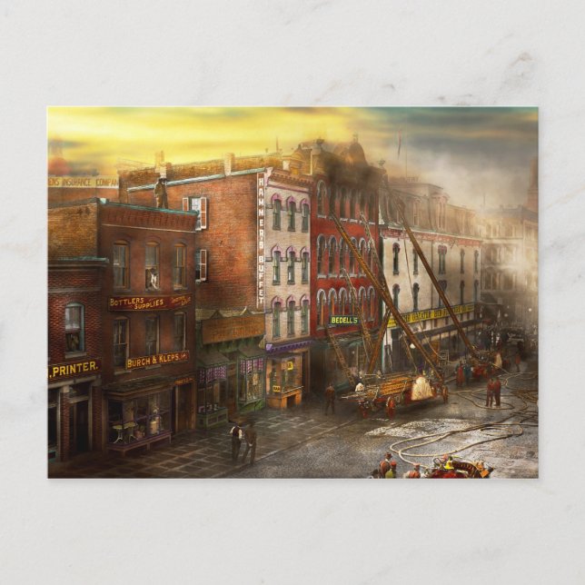 Fireman - Washington DC - Brand vid Bedell's Beddi Vykort (Framsida)