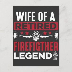 Fireman Wife Pension Retrött Firefighter Vykort