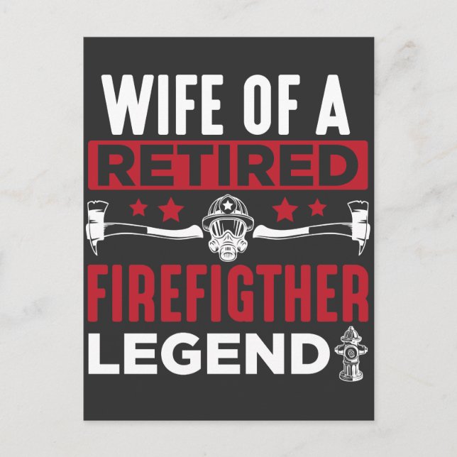 Fireman Wife Pension Retrött Firefighter Vykort (Framsida)