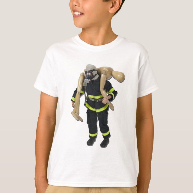 FiremanCarryPerson042911 T Shirt (Framsida)