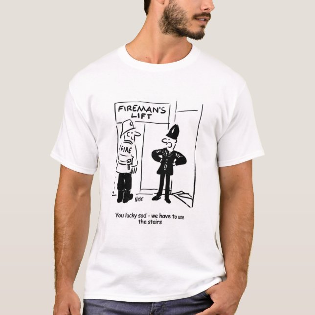 Firemans Hiss Tecknad T Shirt (Framsida)