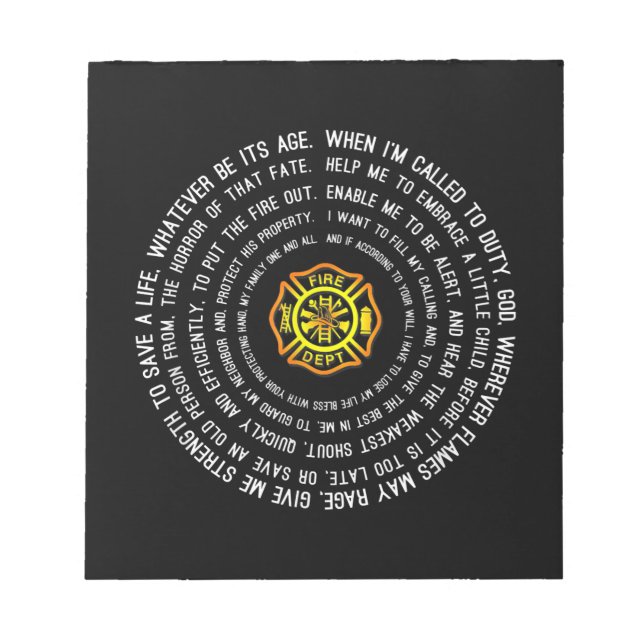 Firemans Prayer, Firefighter Motivational Anteckningsblock (Framsida)