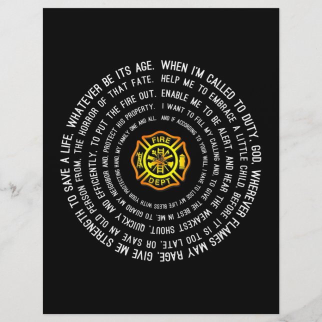 Firemans Prayer, Firefighter Motivational Brevhuvud (Framsida)