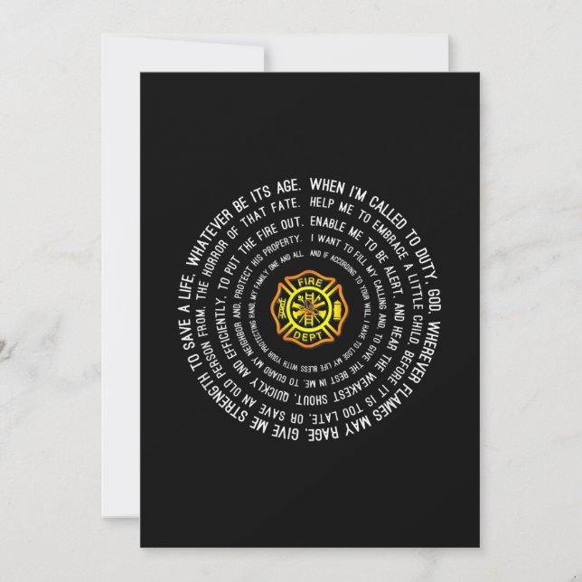 Firemans Prayer, Firefighter Motivational Julkort (Framsida)