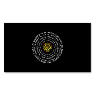 Firemans Prayer, Firefighter Motivational Magnetiska Visitkort