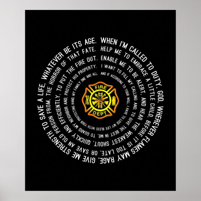 Firemans Prayer, Firefighter Motivational Poster (Framsidan)