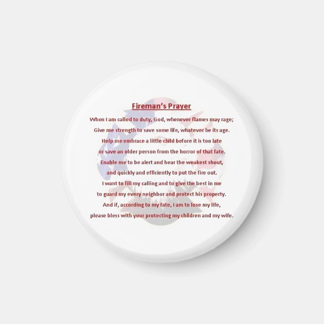 Firemans Prayer Magnet (Framsidan)