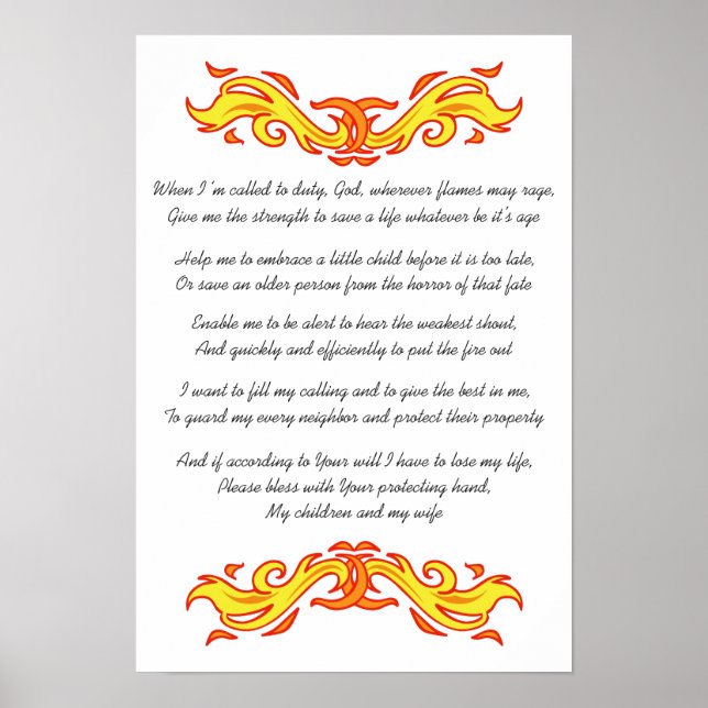Firemans Prayer Poster (Framsidan)