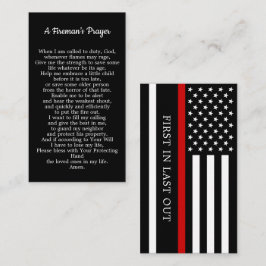 Firemans Prayer Thin Red Line Firefighter Visitkort