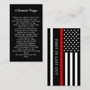 Firemans Prayer Thin Red Line Firefighter Visitkort