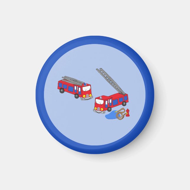 Firemans Red Fire Lastbilar Magnet (Framsidan)