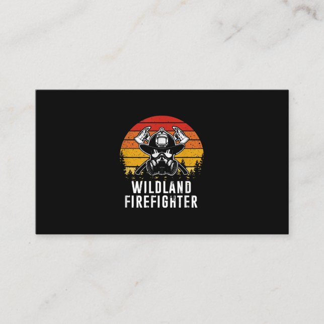 Firemen Reto Sunset Firefighter Visitkort (Framsida)