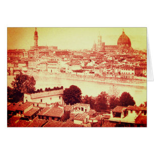 FIRENZE - ANTIQUE FLORENCE PANORAMIC VY 1859 HÄLSNINGSKORT