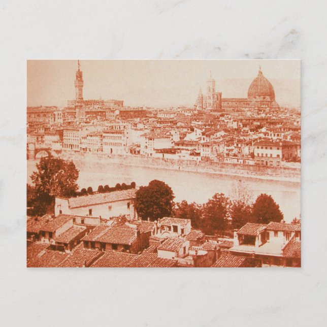 FIRENZE - ANTIQUE FLORENCE PANORAMIC VY 1859 VYKORT (Framsida)
