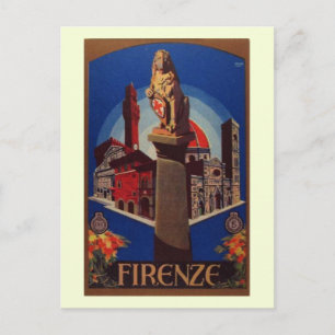 Firenze, Florence Italien Travel Vintage Vykort