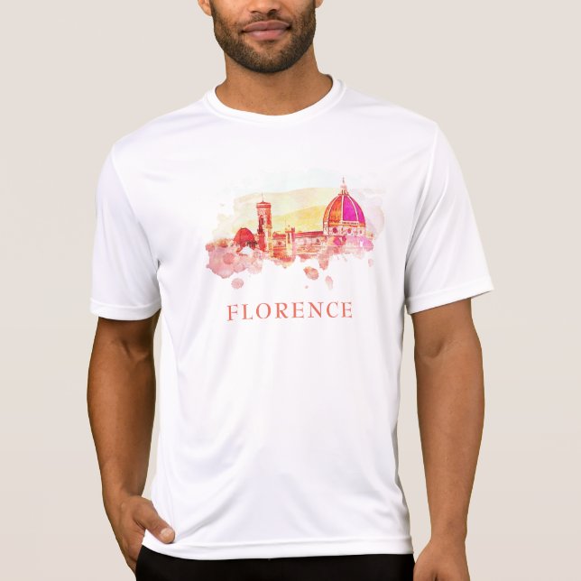 ** Firenze Florence Panorama Italien AP12 italiens T Shirt (Framsida)