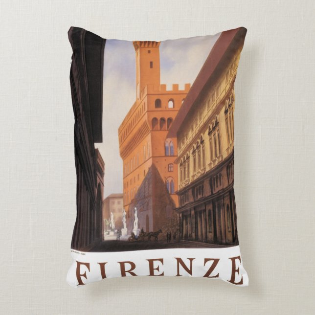 Firenze, Florens, Palazzo Vecchio, Återblick Itali Prydnadskudde (Framsidan(Vertikal))