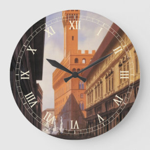 Firenze, Florens, Palazzo Vecchio, Vintage Italien Stor Klocka