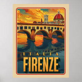 Firenze, Italienska Vintagen Poster