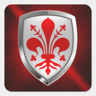 Firenze Mettalic Emblem Fyrkantigt Klistermärke