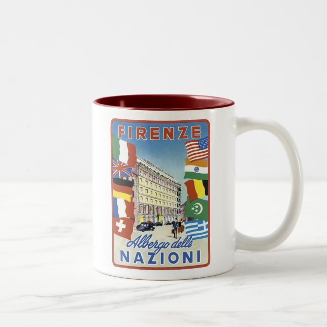 Firenze Nazioni Travel Poster Två-Tonad Mugg (Höger)