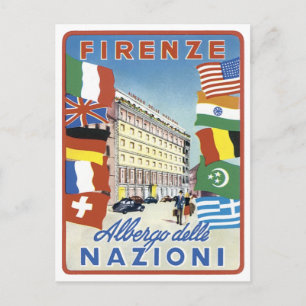 Firenze Nazioni Travel Poster Vykort