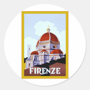 Firenze ~ Vintage Italy Travel Runt Klistermärke