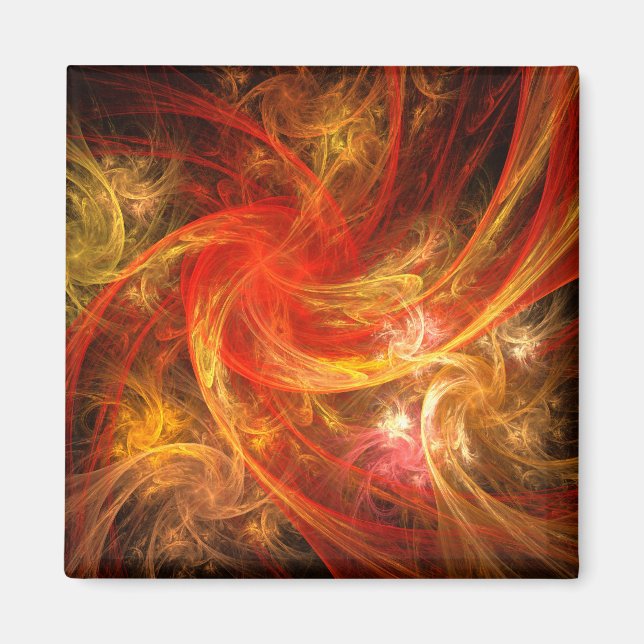 Fireparm Abstrakt Art Square Magnet (Framsidan)