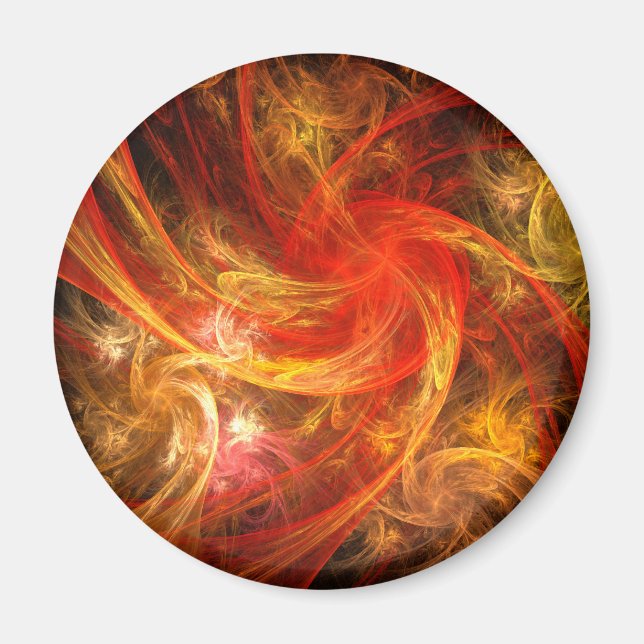 Fireparm Nova Abstrakt Art Round Magnet (Framsidan)