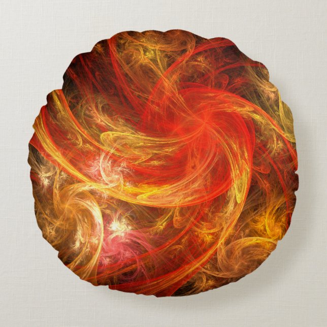 Fireparm Nova Abstrakt Art Round Pillow Rund Kudde (Framsidan)