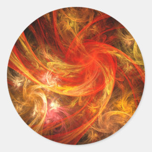 Fireparm Nova Abstrakt Art Round Sticker Runt Klistermärke