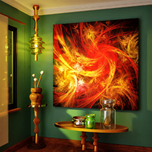 Fireparm Nova Abstrakt Art Wrapped Canvas Skriv ut