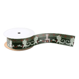 Fireplace Dragons jul mönster Satin Ribbon