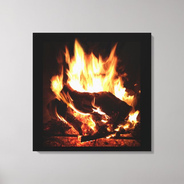 Fireplace Flame Wall Art Canvastryck (Framsida)