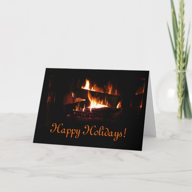 Fireplace Helgdag Card Helgkort (Framsida)