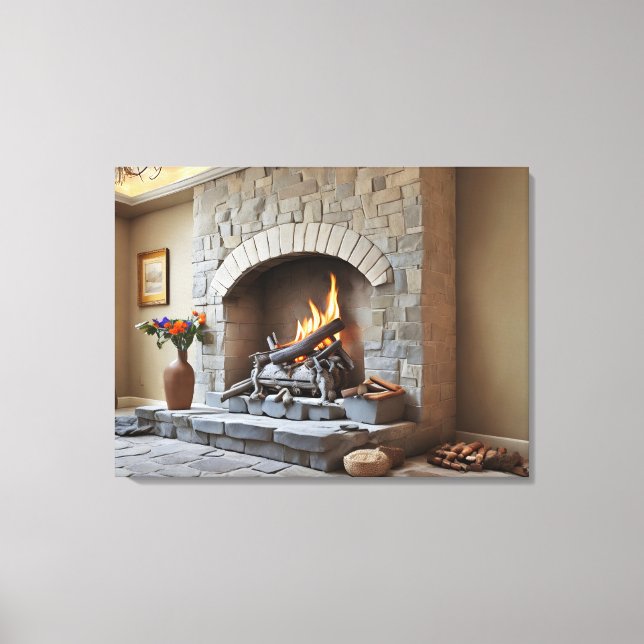 Fireplace hemma canvastryck (Framsida)