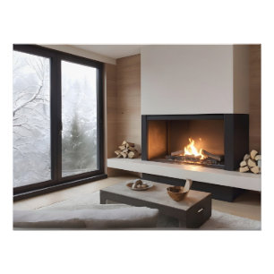 Fireplace hemma fototryck