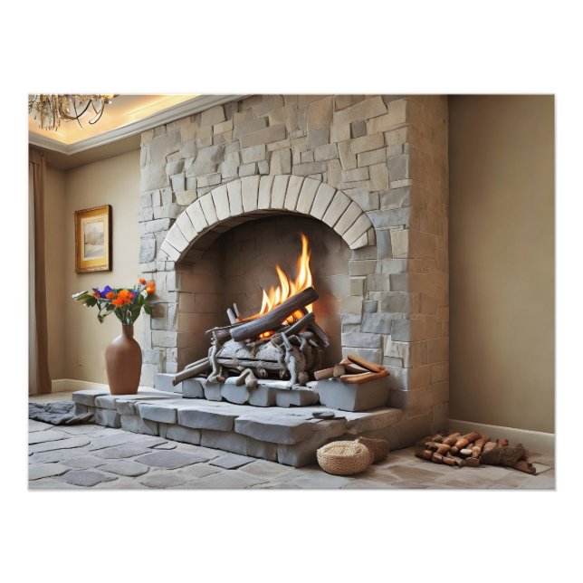 Fireplace hemma fototryck (Framsidan)