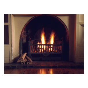 Fireplace hemma fototryck