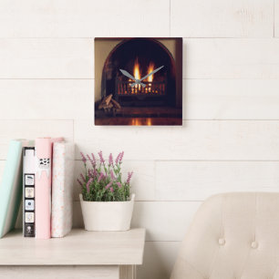 Fireplace hemma fyrkantig klocka