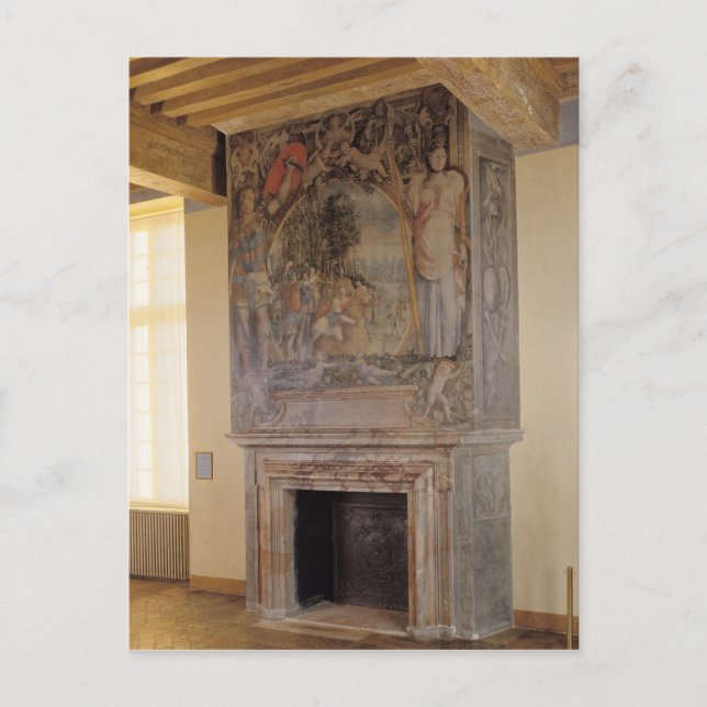 Fireplace in the Chambre du Roi Vykort (Framsida)