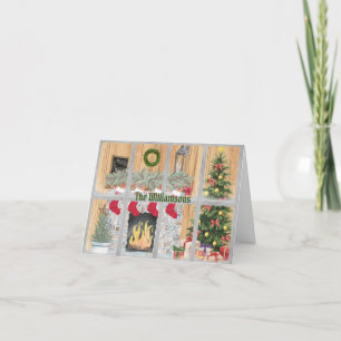 Fireplace Träd Gifts God jul Kort