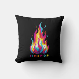 FIREPOP Färgglad polygonal eld Kudde
