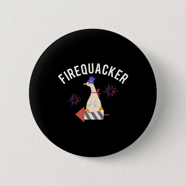 Firequacker, 4:e juli, Patriotic Fånig Goos Knapp (Framsida)
