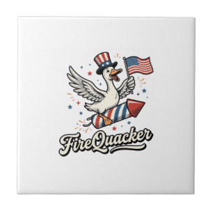 FireQuacker Patriotisk Gås Vintage 4 juli De Kakelplatta