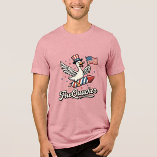 FireQuacker Patriotisk Gås Vintage 4 juli De T Shirt