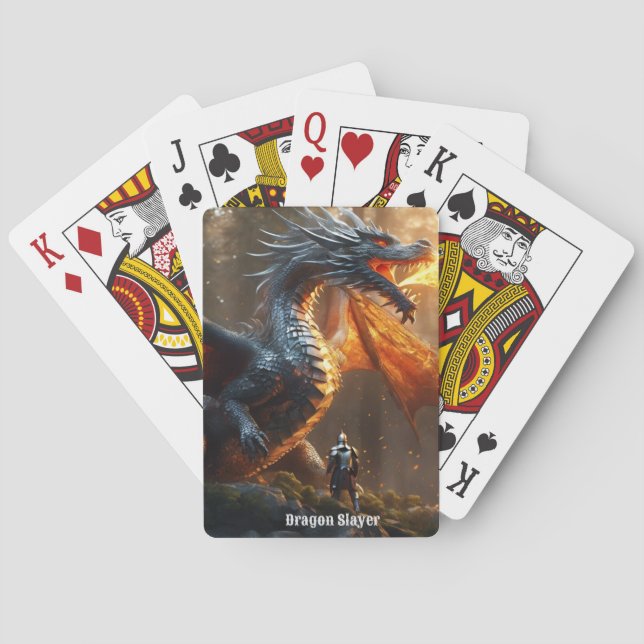 Firery Dragon och Knight Poker Cards-Personalize Casinokort (Baksidan)