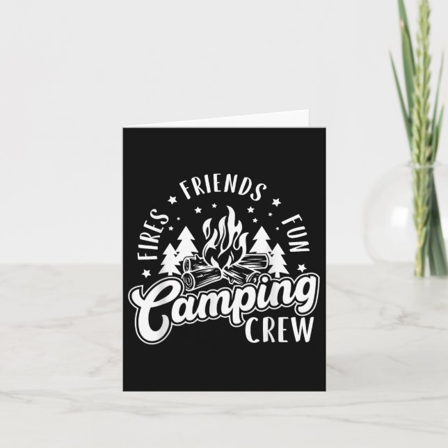 Fires Friends Roligt Camping Crew Sommarkampen Cam Kort (Framsida)