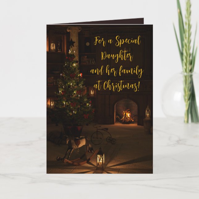 FIRESIDE DAUGHTER & FAMILY CHRISTMAS CARD TACK KORT (Framsida)