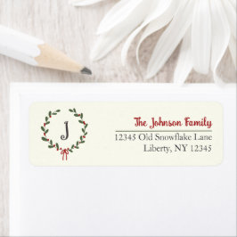 Fireside Familj Julkrans Returadress Etikett